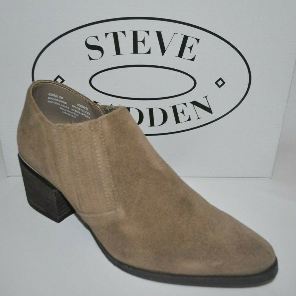 STEVE MADDEN KORRAL ANKLE BOOTIES Suede Slip On 8